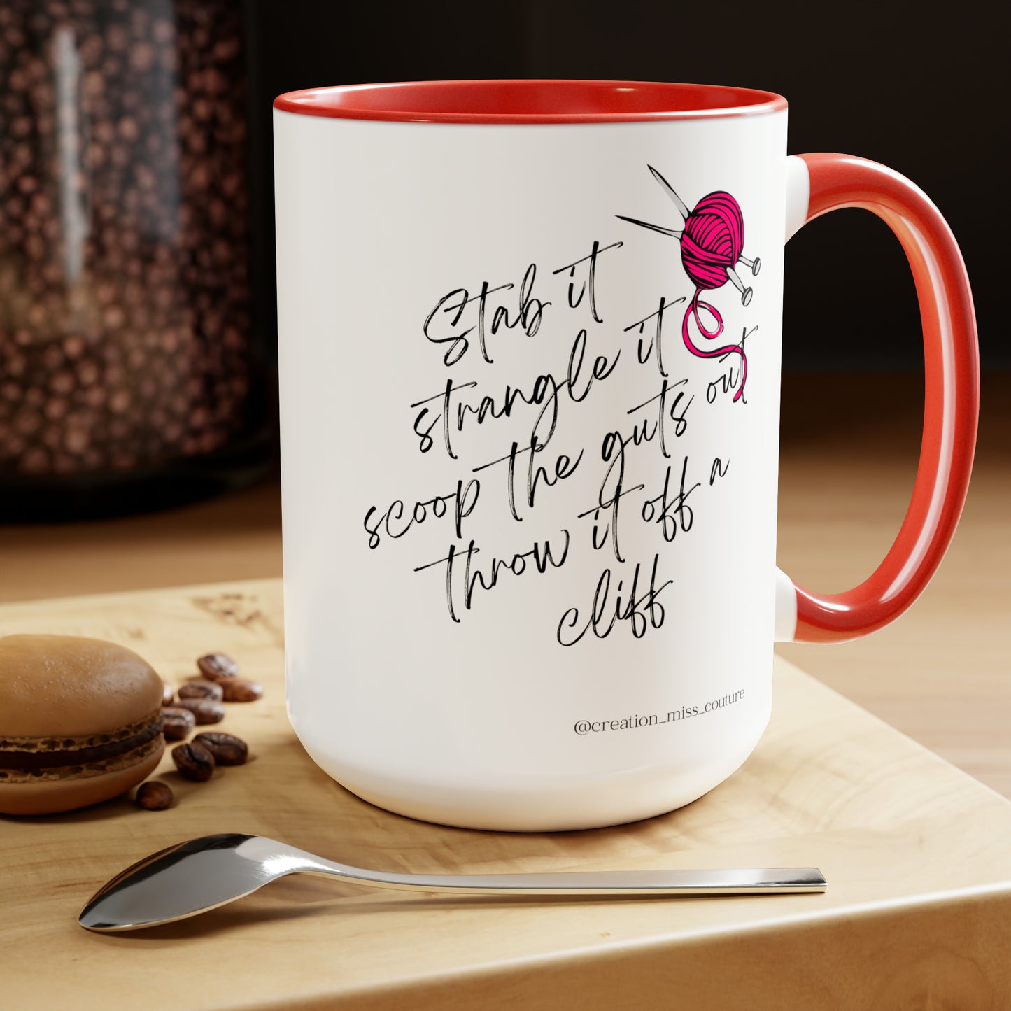 Two-Tone Coffee Mugs, 15oz - Stab it!