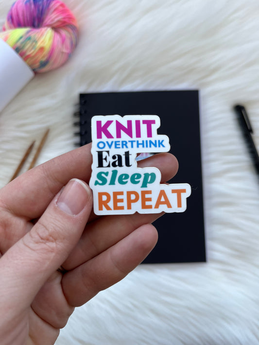 Knit, Overthink - Sticker