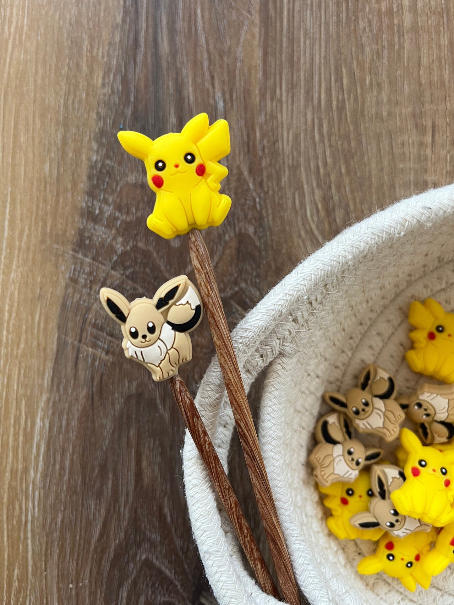 Duo Pokemon (Eevee and Pikachu) Needle Stoppers